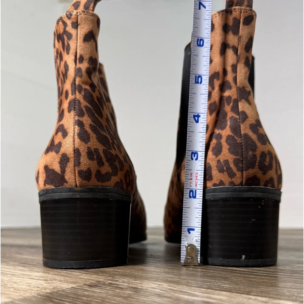 Leopard Print Chelsea Ankle Boots Brown Block Heel Size 9 Target a new‎ day